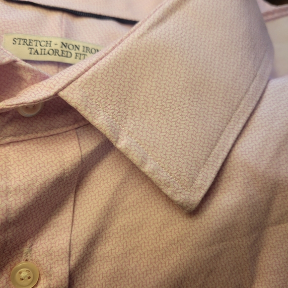 Jos. A Banks Tailored Fit Long Sleeve Shirt 16 1/2 x 35 Pale Pink - Picture 7 of 10